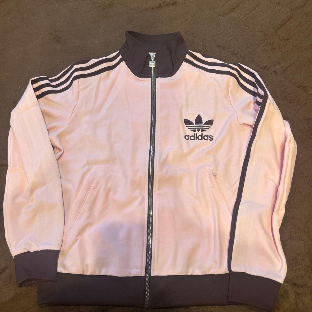 な*ん様 adidas トラックジャケット ピンク ジップアップジャージ Lサイ