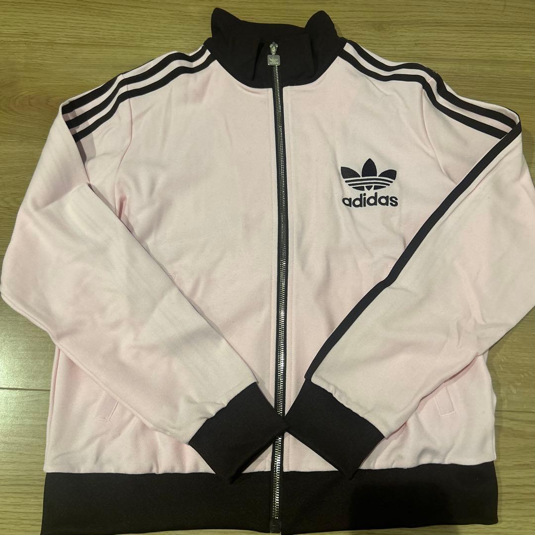 な*ん様 adidas トラックジャケット ピンク ジップアップジャージ Lサイ