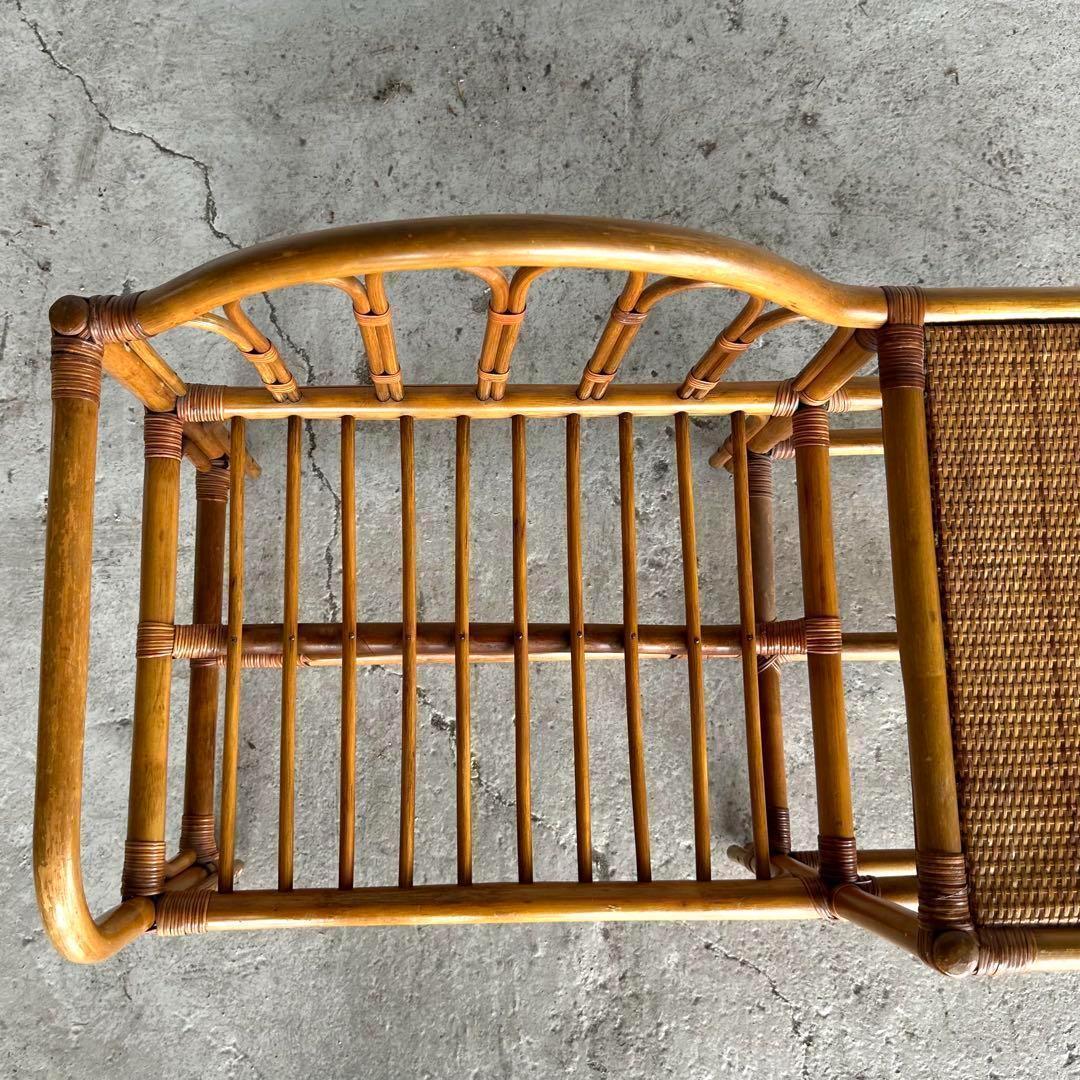 ✿ナチュラルラタンの風合い✿収納付き1人掛けベンチ♪