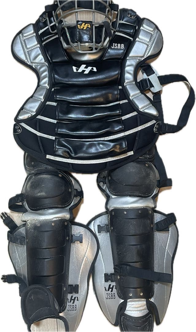 ハタケヤマキャッチャー用プロテクター JS88 一色ブラック/シルバー