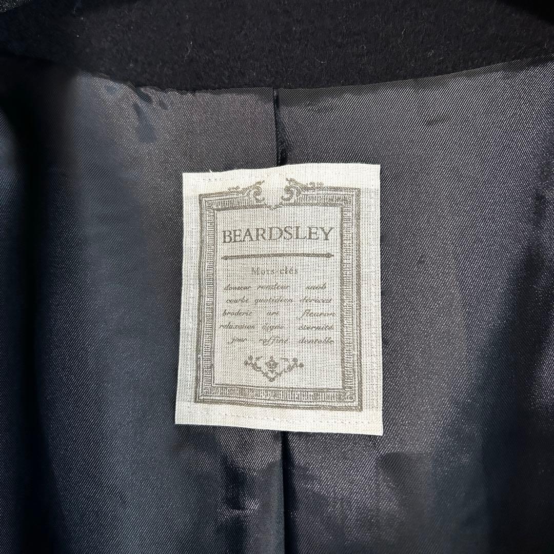 極美品 BEARDSLEY ウールポンチョコート ネイビー