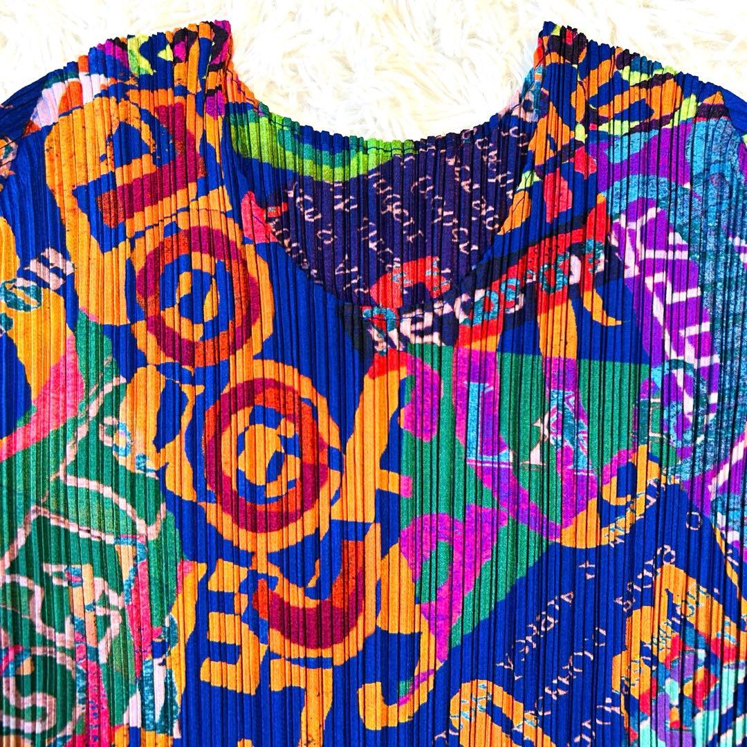 プリーツプリーズ グラフィックアート カットソー 長袖 イッセイミヤケ