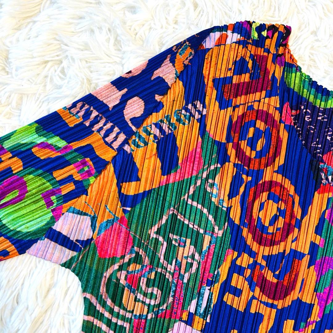 プリーツプリーズ グラフィックアート カットソー 長袖 イッセイミヤケ