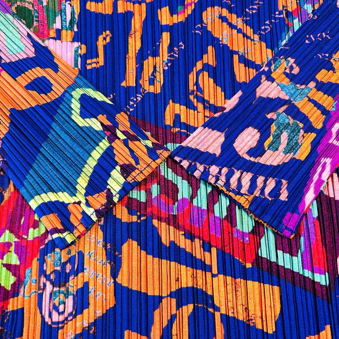 プリーツプリーズ グラフィックアート カットソー 長袖 イッセイミヤケ
