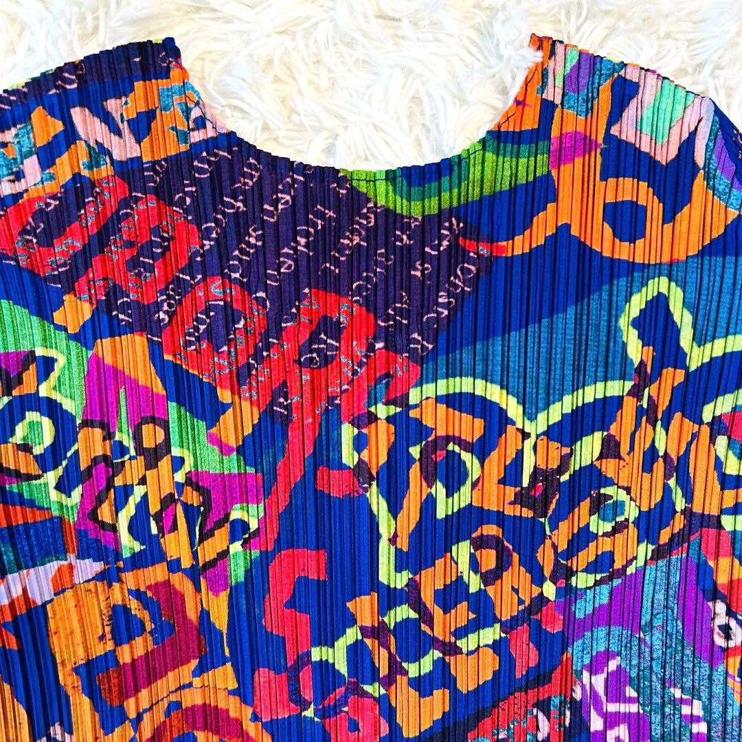 プリーツプリーズ グラフィックアート カットソー 長袖 イッセイミヤケ