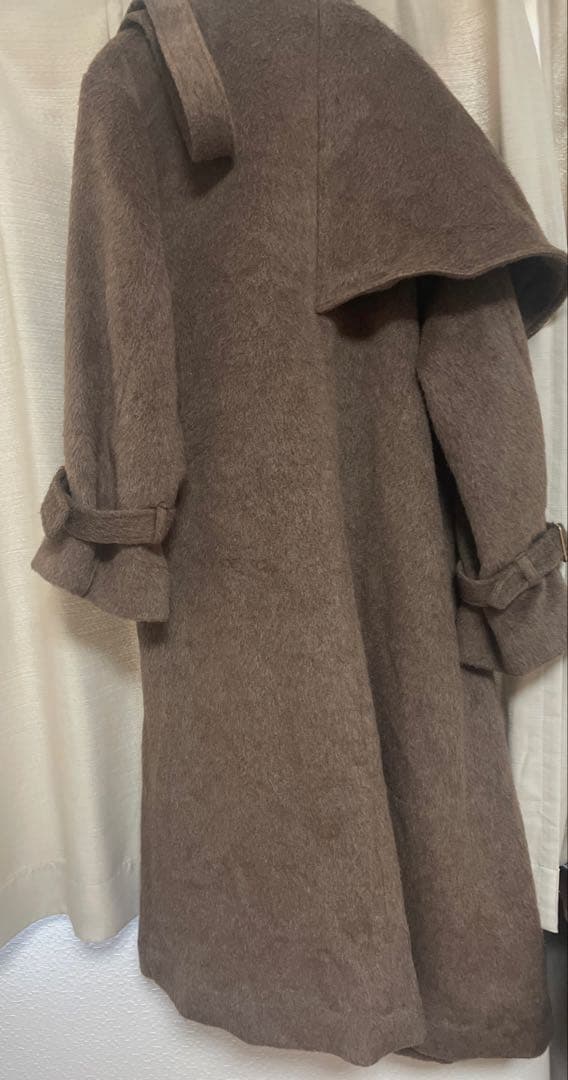 mideal 販売終了ブラウン シャギースタンダードコート ベルト付