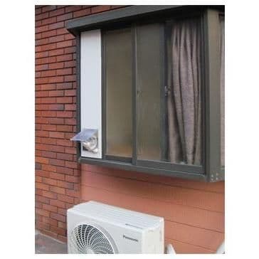 国産工事不要窓サッシ取付用パネルキャットドアSS窓高85〜125センチ対応