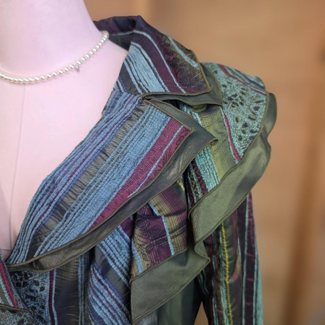 EIKOKONDO 美品♡ フリル付き多色テーラードジャケット　y06