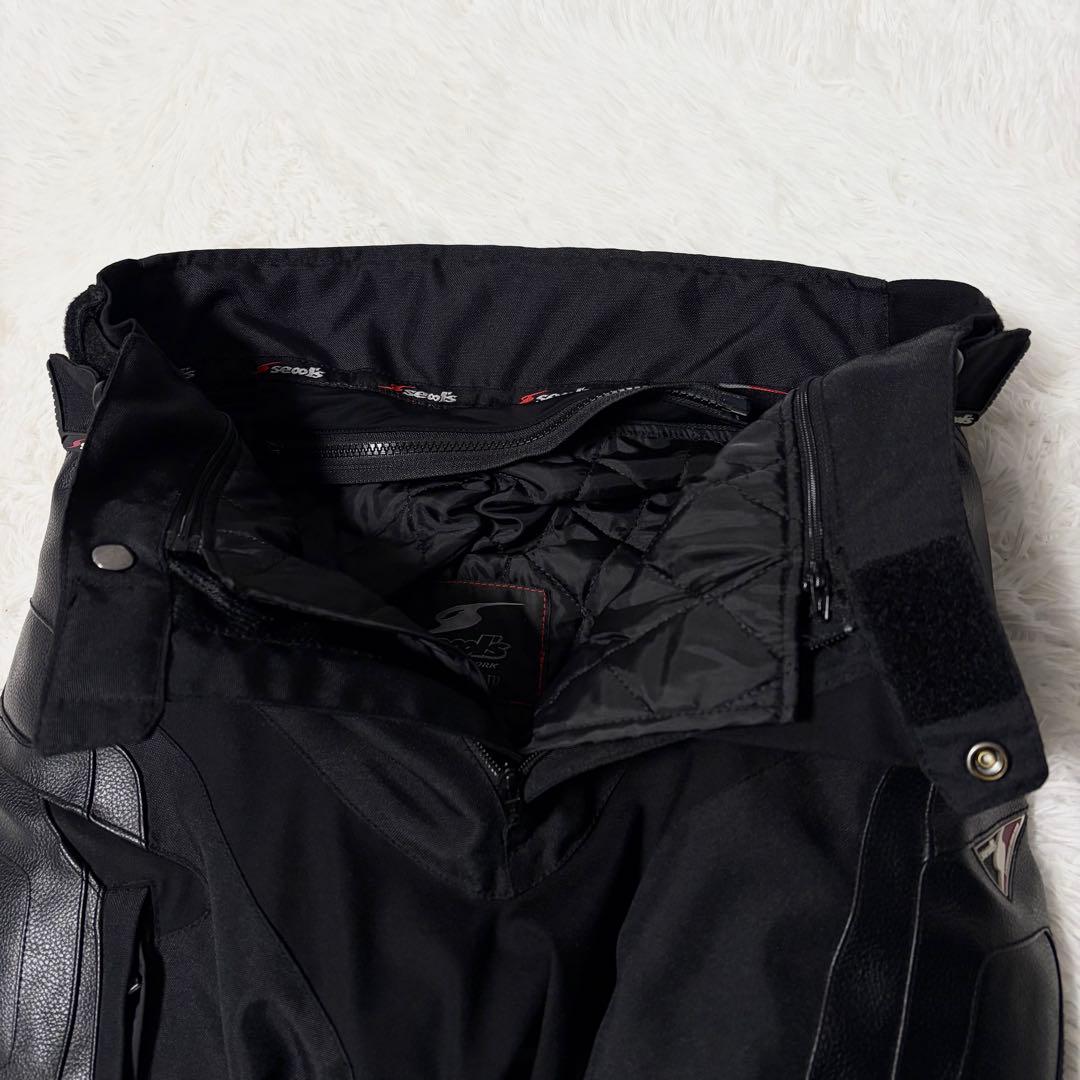 【極美品】シールズ プロテクターレザーパンツ LL 黒キルティングライナー
