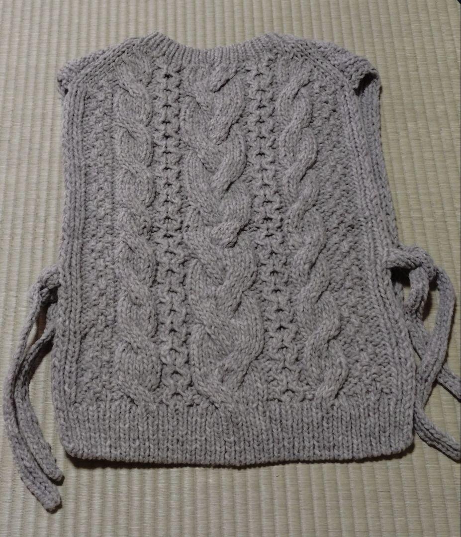 かぐれ　ペルーアランニットベスト　グレー