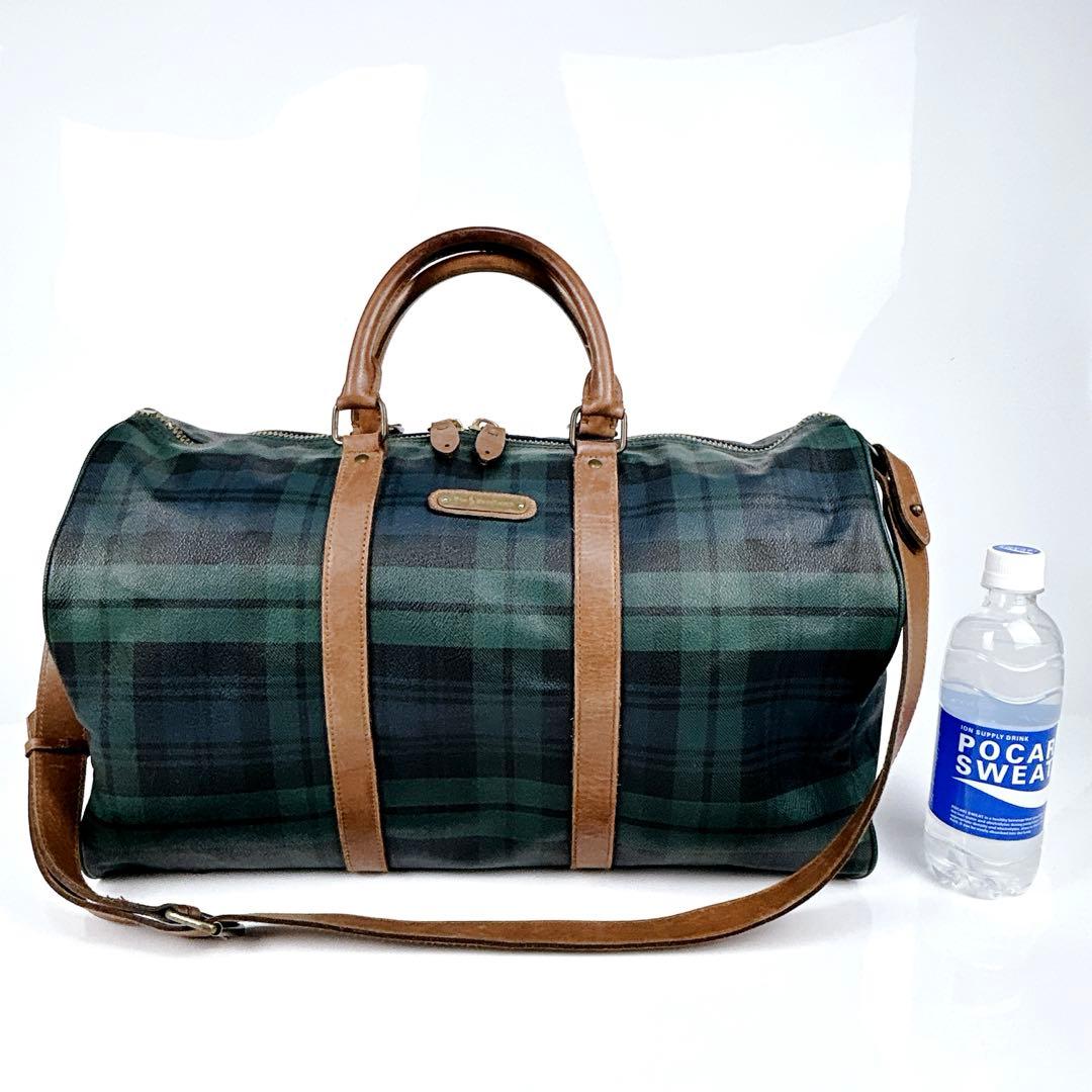 大容量　ポロラルフローレン　ボストンバック　2WAY 肩掛け　ブラックウォッチ