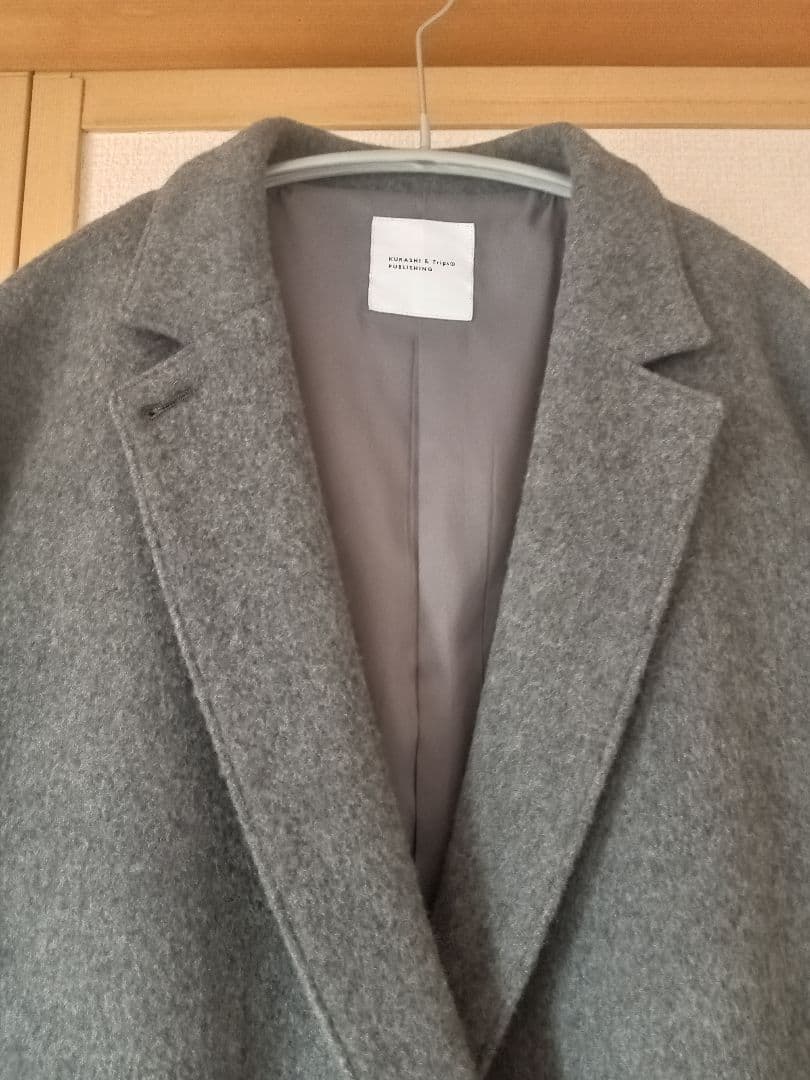 ★美品★北欧暮らしの道具店 3WAYアレンジ襟のかろやかチェスターコート グレー