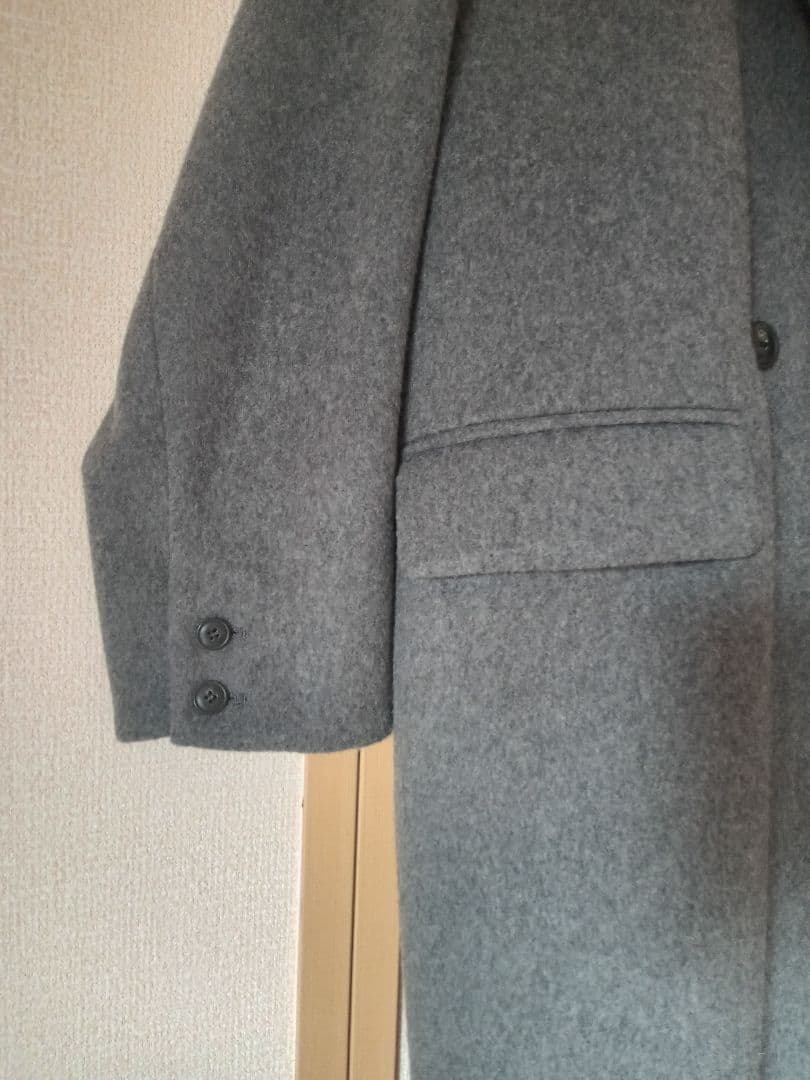 ★美品★北欧暮らしの道具店 3WAYアレンジ襟のかろやかチェスターコート グレー