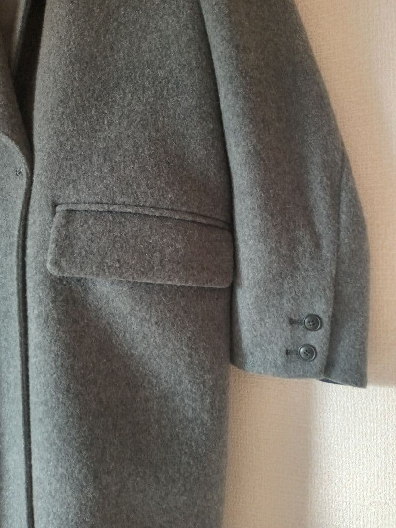 ★美品★北欧暮らしの道具店 3WAYアレンジ襟のかろやかチェスターコート グレー