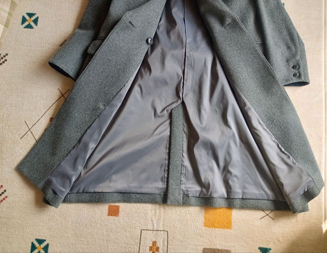 ★美品★北欧暮らしの道具店 3WAYアレンジ襟のかろやかチェスターコート グレー