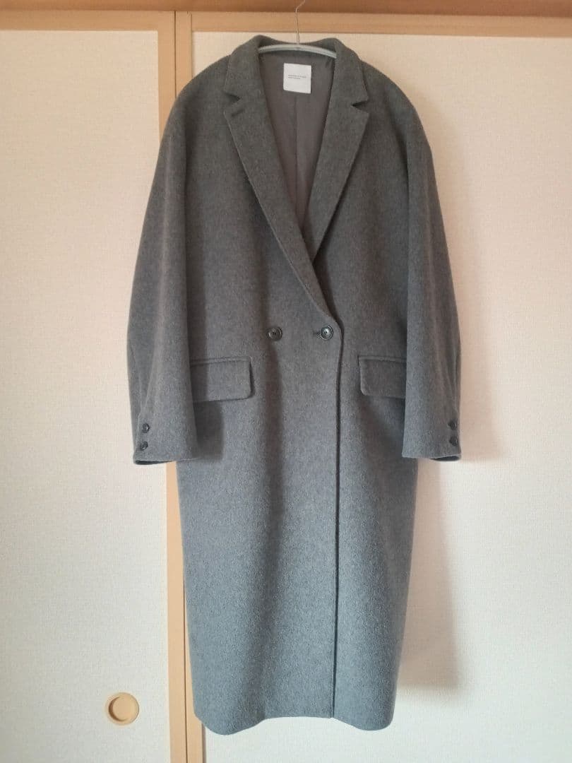 ★美品★北欧暮らしの道具店 3WAYアレンジ襟のかろやかチェスターコート グレー