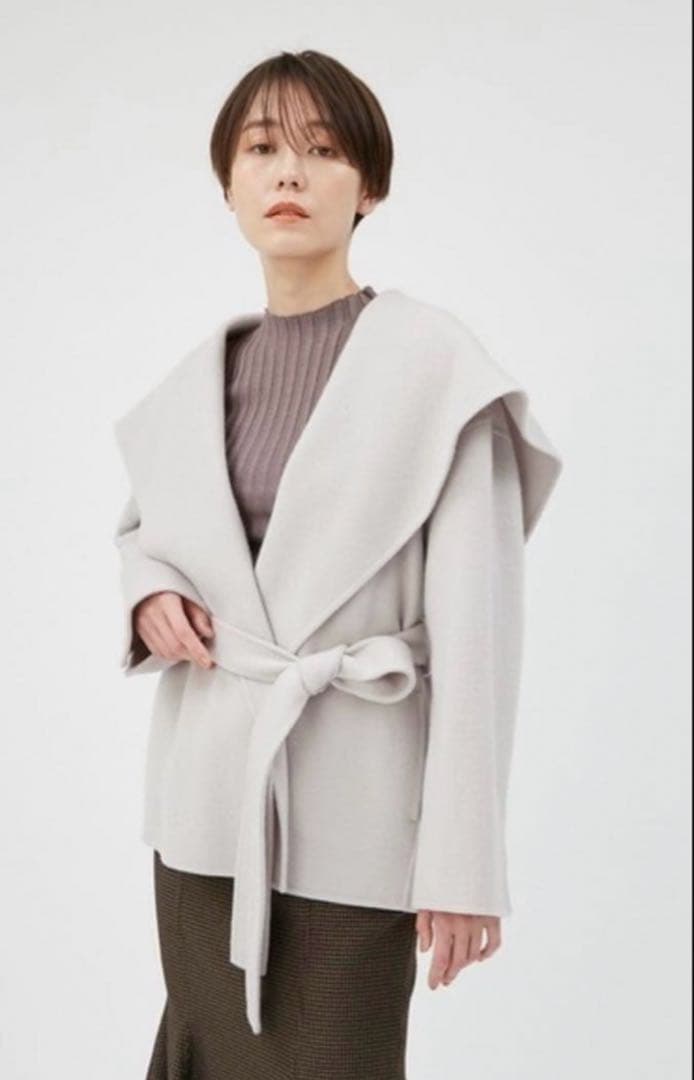 FRAY.ID ショールカラーショートリバーコート フレイアイディーIVR/0