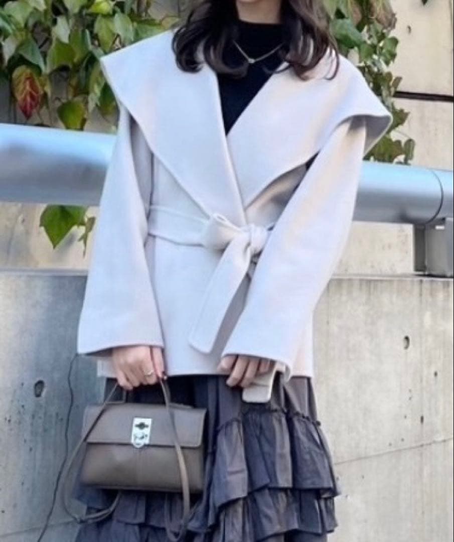 FRAY.ID ショールカラーショートリバーコート フレイアイディーIVR/0