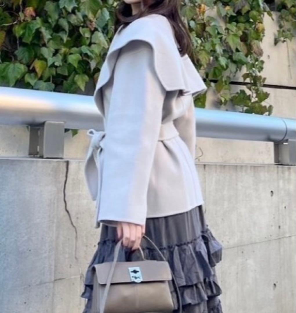 FRAY.ID ショールカラーショートリバーコート フレイアイディーIVR/0