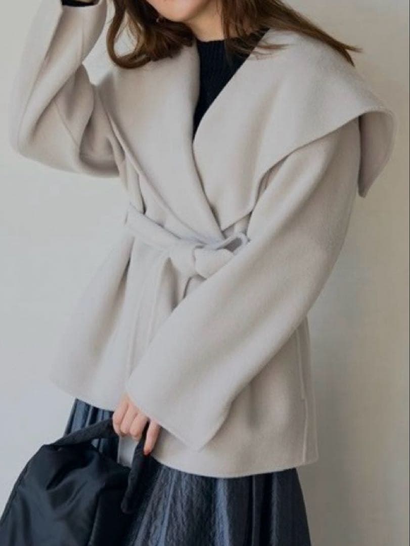 FRAY.ID ショールカラーショートリバーコート フレイアイディーIVR/0