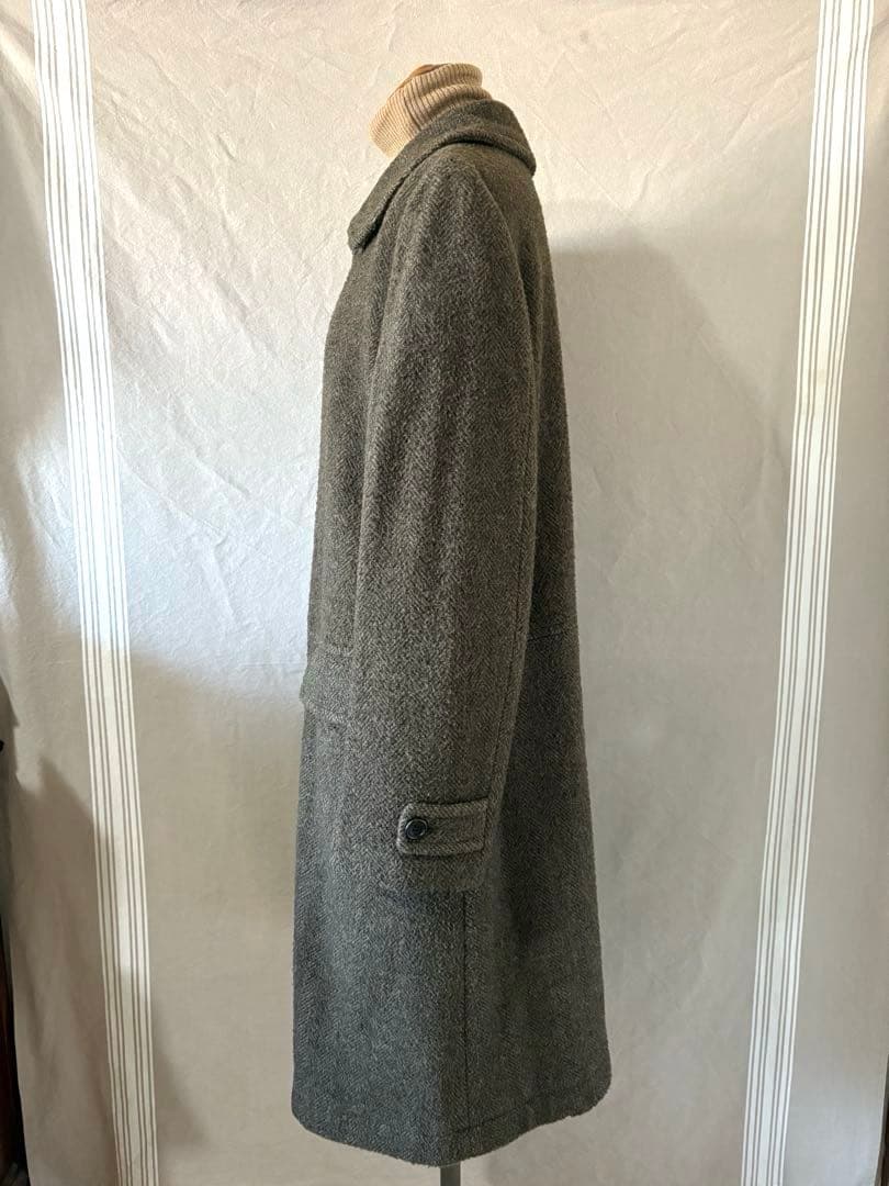 【美品】MARIA VERGINEステンカラーコート★ネップ入りヘリンボーン