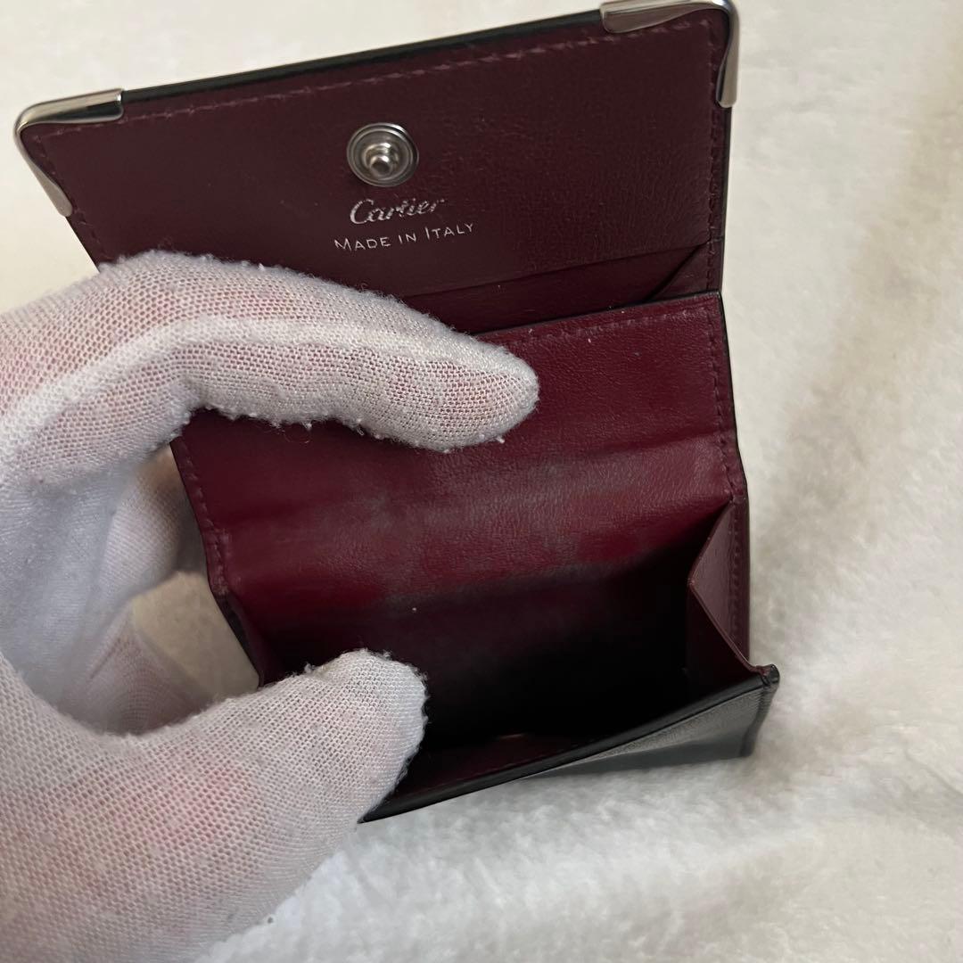 極上のエイジング　カルティエ　マスト ドゥ レザー ケース 小銭入れ