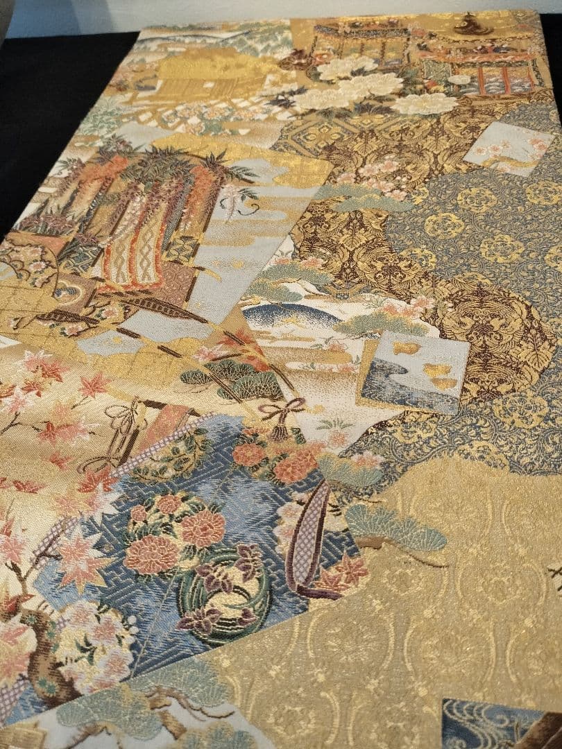 ルブの森★A739高級‼️ひな祭り‼️袋帯テーブルランナー2m15cm