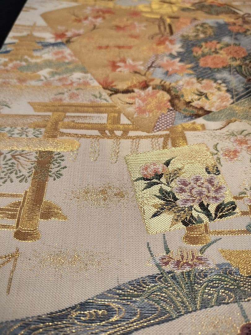 ルブの森★A739高級‼️ひな祭り‼️袋帯テーブルランナー2m15cm