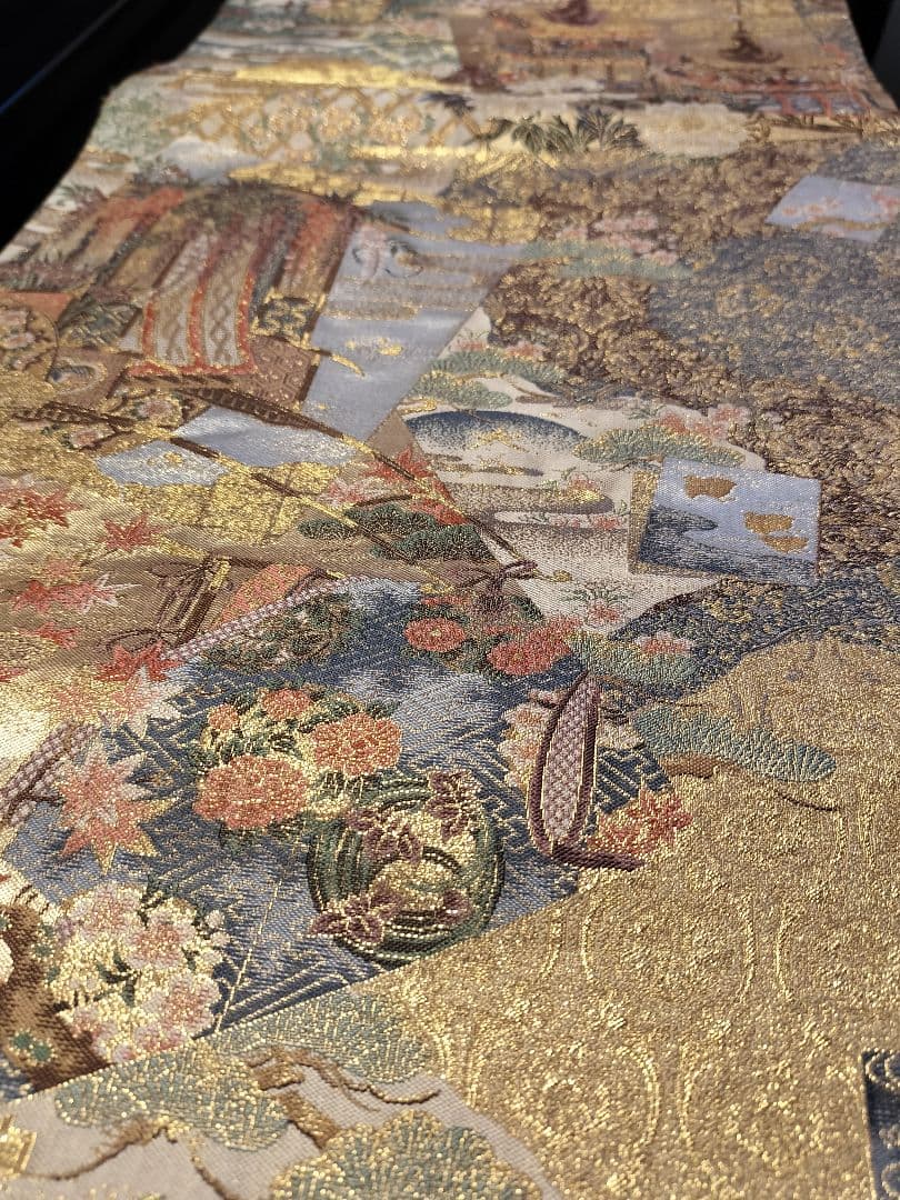 ルブの森★A739高級‼️ひな祭り‼️袋帯テーブルランナー2m15cm