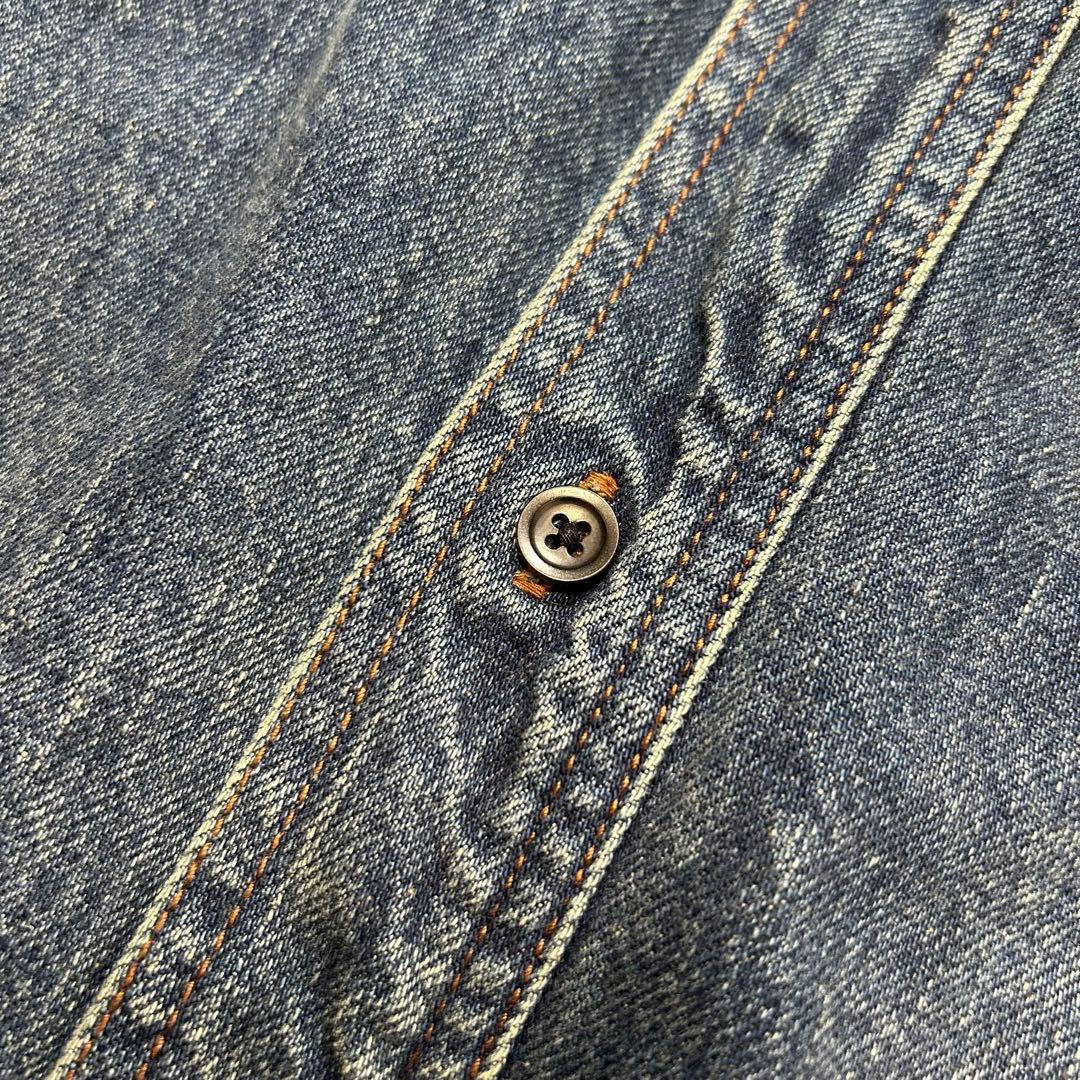 MB ハイエンド デニムシャツ L インディゴ オーバーサイズ ヴィンテージ加工