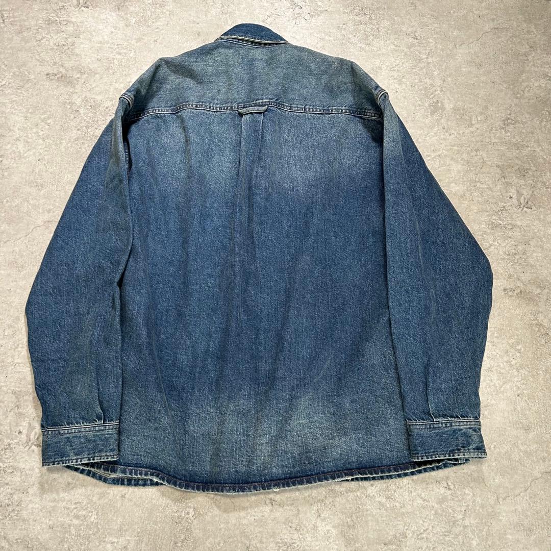 MB ハイエンド デニムシャツ L インディゴ オーバーサイズ ヴィンテージ加工