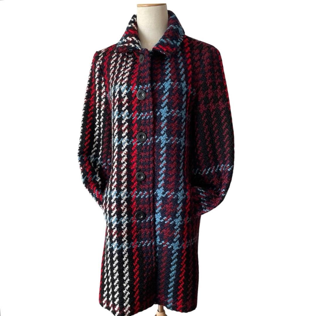 Desigual デシグアル　チェック　コート　チェスターコート　マルチカラー
