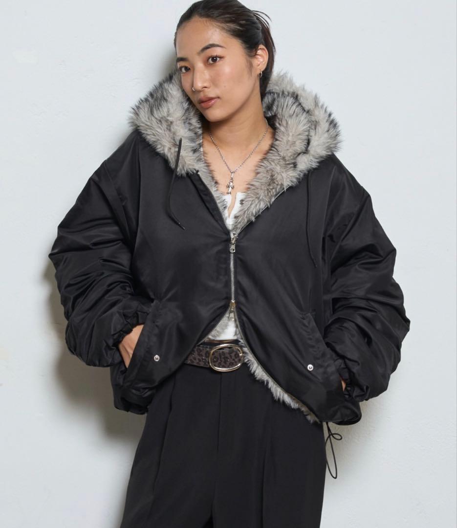 WHO'S WHO gallery 2wayリバーシブルファーブルゾン