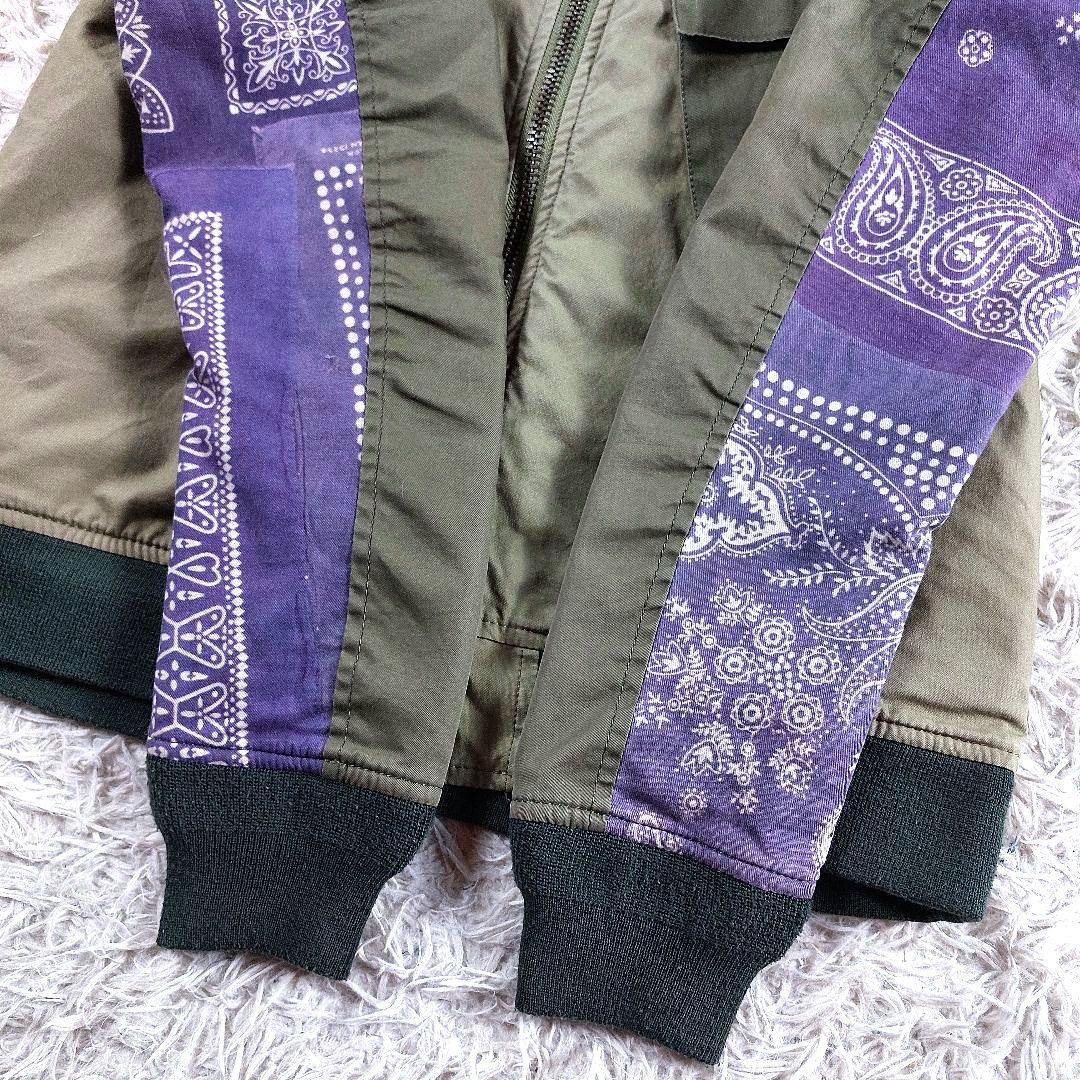 美品 ウィズリミテッド リバーシブル バンダナ柄 リメイク MA-1 ジャケット