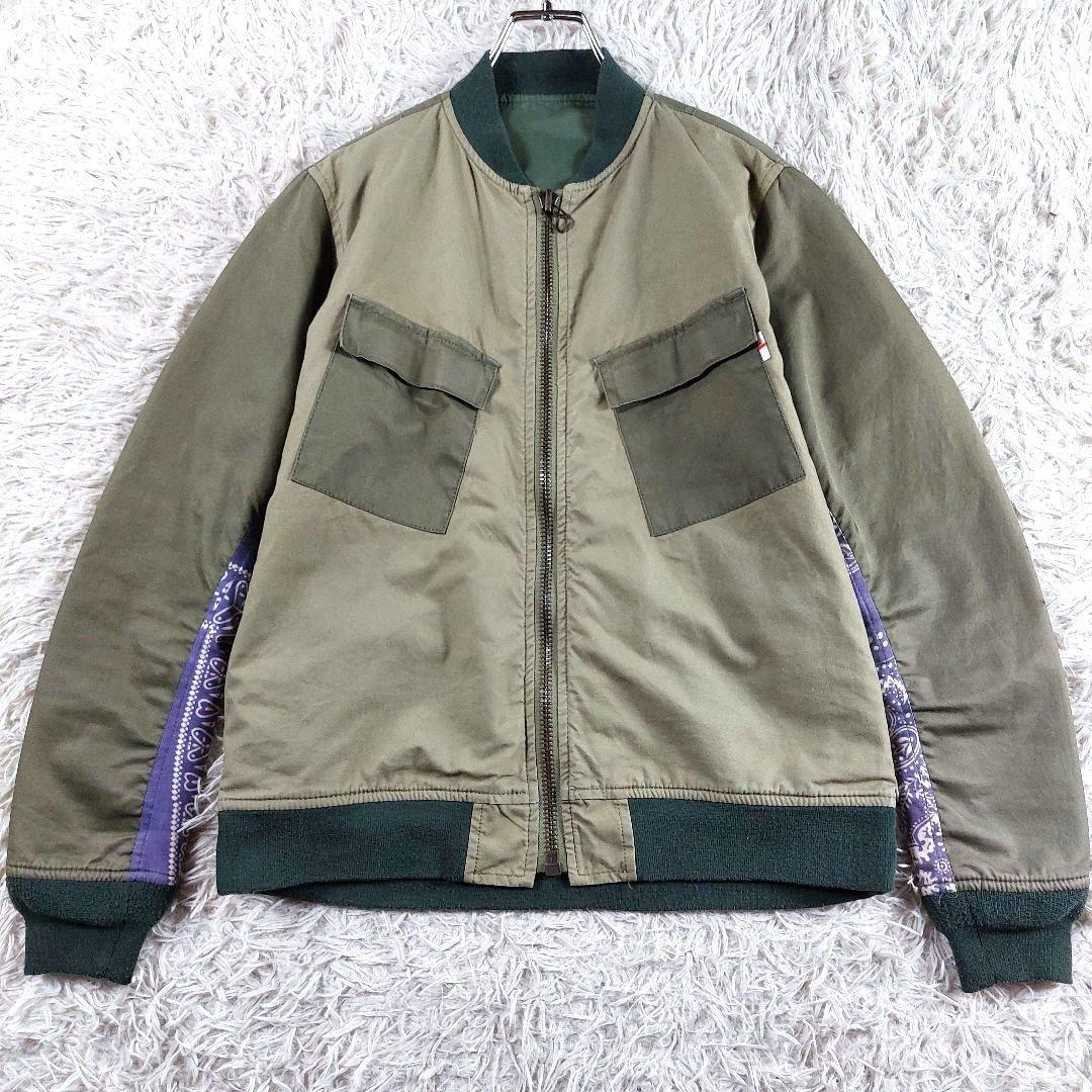 美品 ウィズリミテッド リバーシブル バンダナ柄 リメイク MA-1 ジャケット