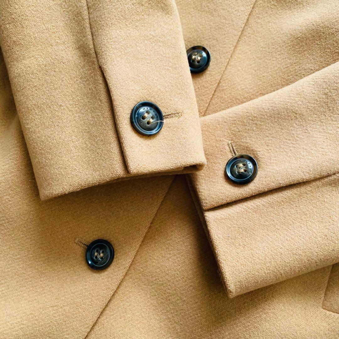 良品 マックスマーラ スタンドカラー ヴァージンウール ロングコート キャメル