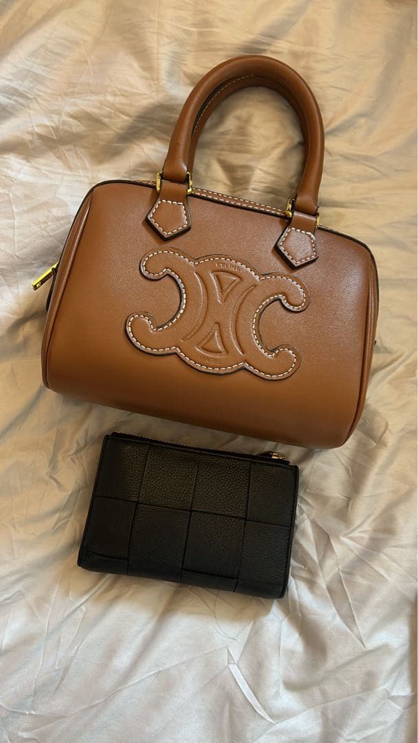 CELINE ロゴ刺繍 ボストンバッグ