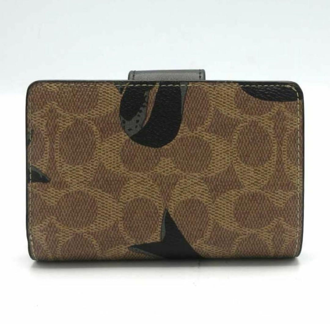 新品未使用 COACH 二つ折り財布 リボン柄 大人可愛い プレゼント