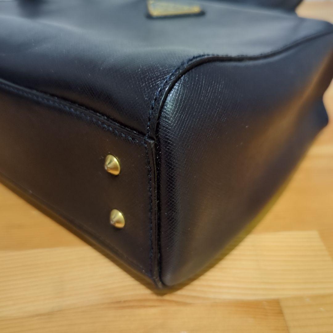PRADA ネイビー レザー ショルダーバッグ　プラダショルダー　サフィアーノ