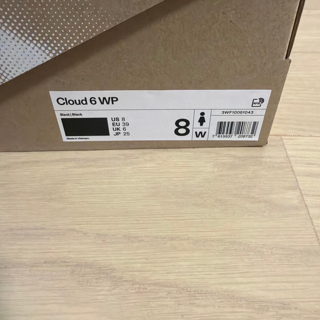 On Cloud6 WP 25cm オン　レディーススニーカー　ブラック