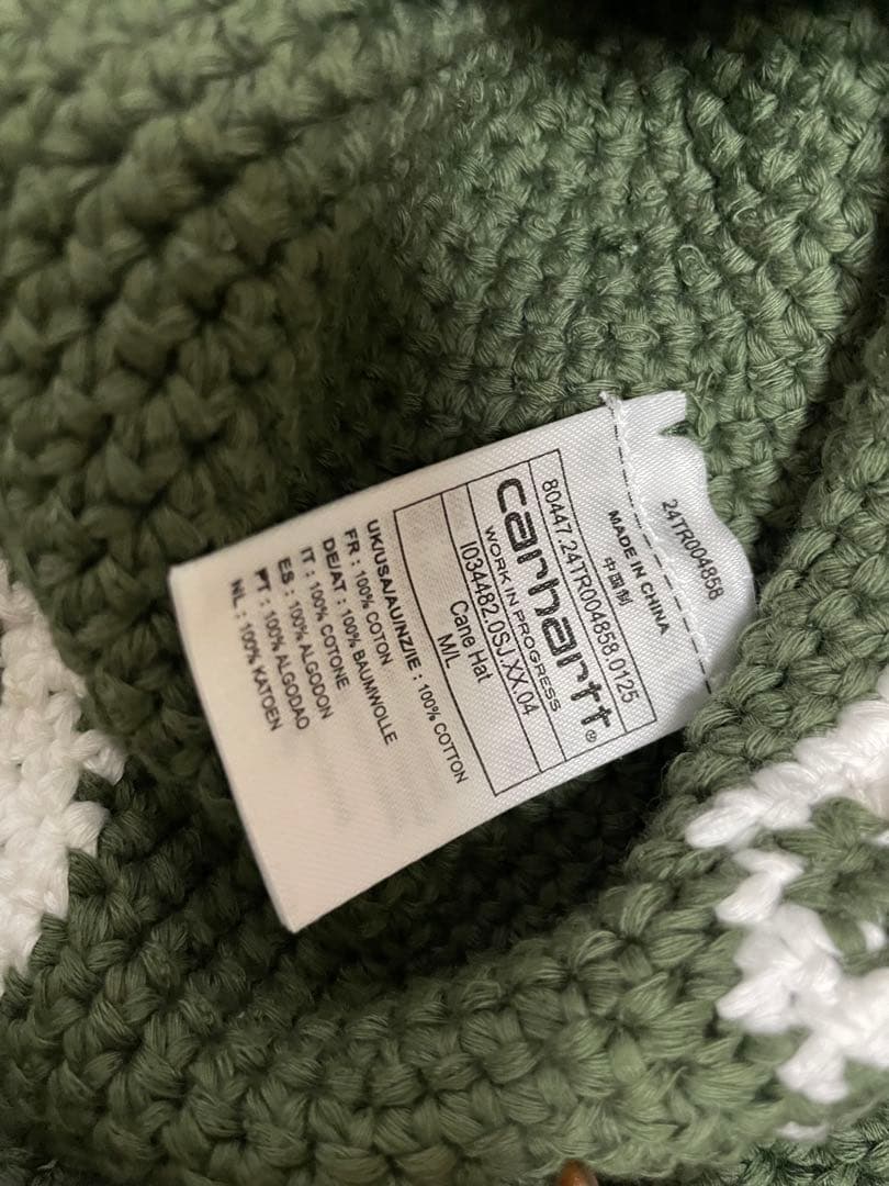 帽子 Carhartt CANE HAT - Dollar Green / White