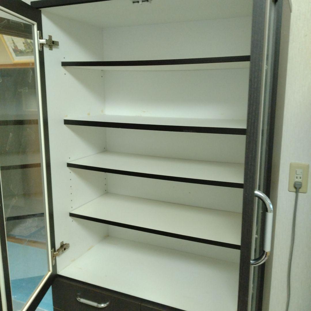 食器棚　カップボード　サニー　パンジー 80 ダイニングブラウン