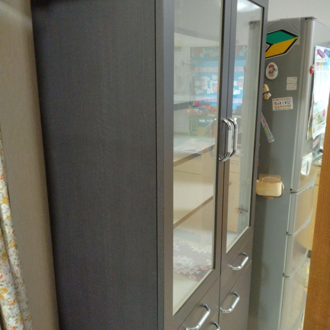 食器棚　カップボード　サニー　パンジー 80 ダイニングブラウン