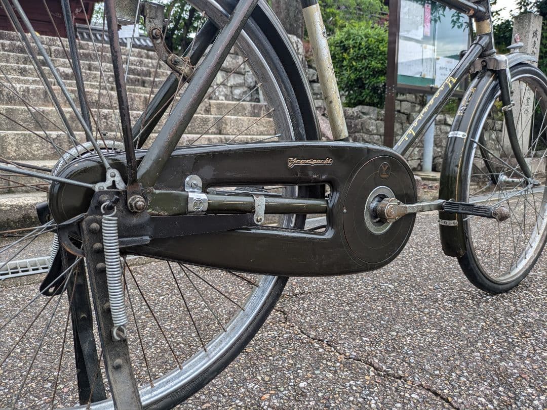 山口　シルバー号　整備済み　実用車　昭和 レトロ 自転車 　ロッドブレーキ