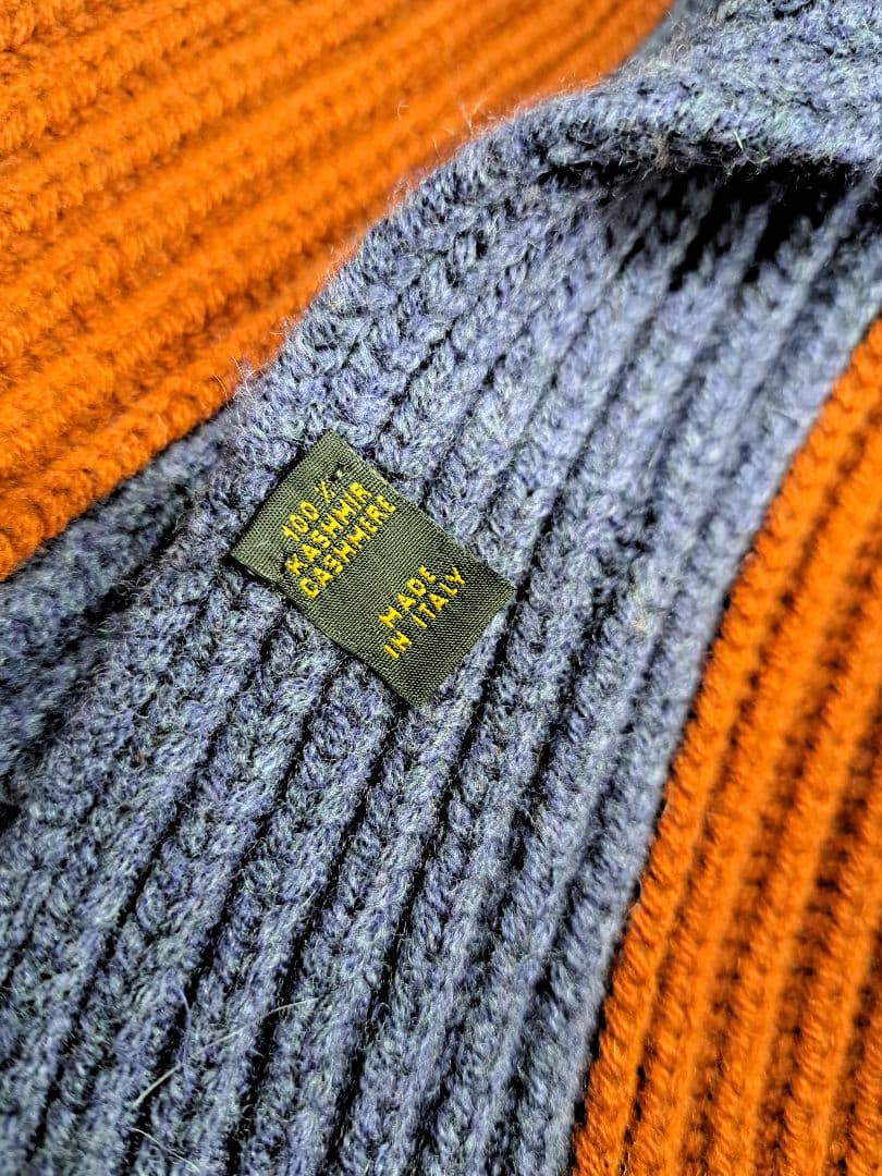 Loro Piana ロロピアーナ カシミヤマフラー ニット バイカラー