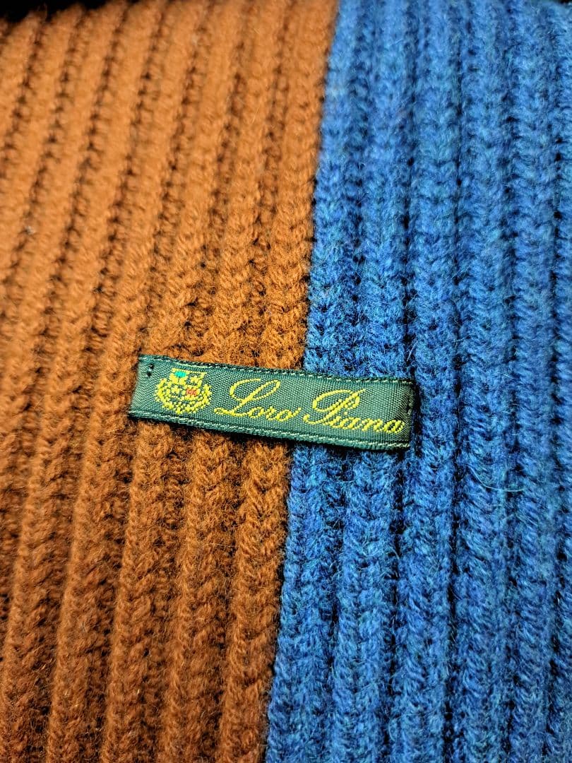 Loro Piana ロロピアーナ カシミヤマフラー ニット バイカラー