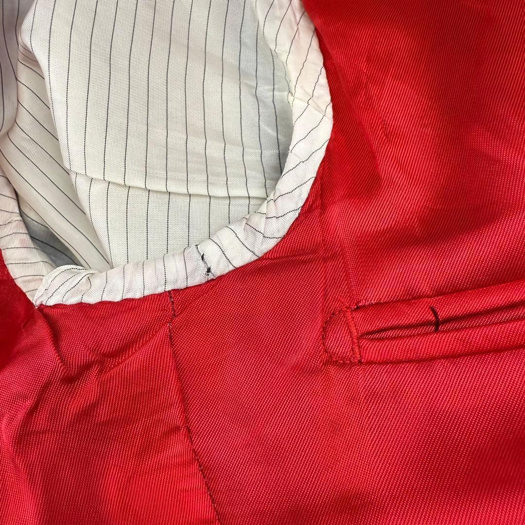 DRIES VAN NOTEN テーラードジャケット ストライプ 総裏 赤 46