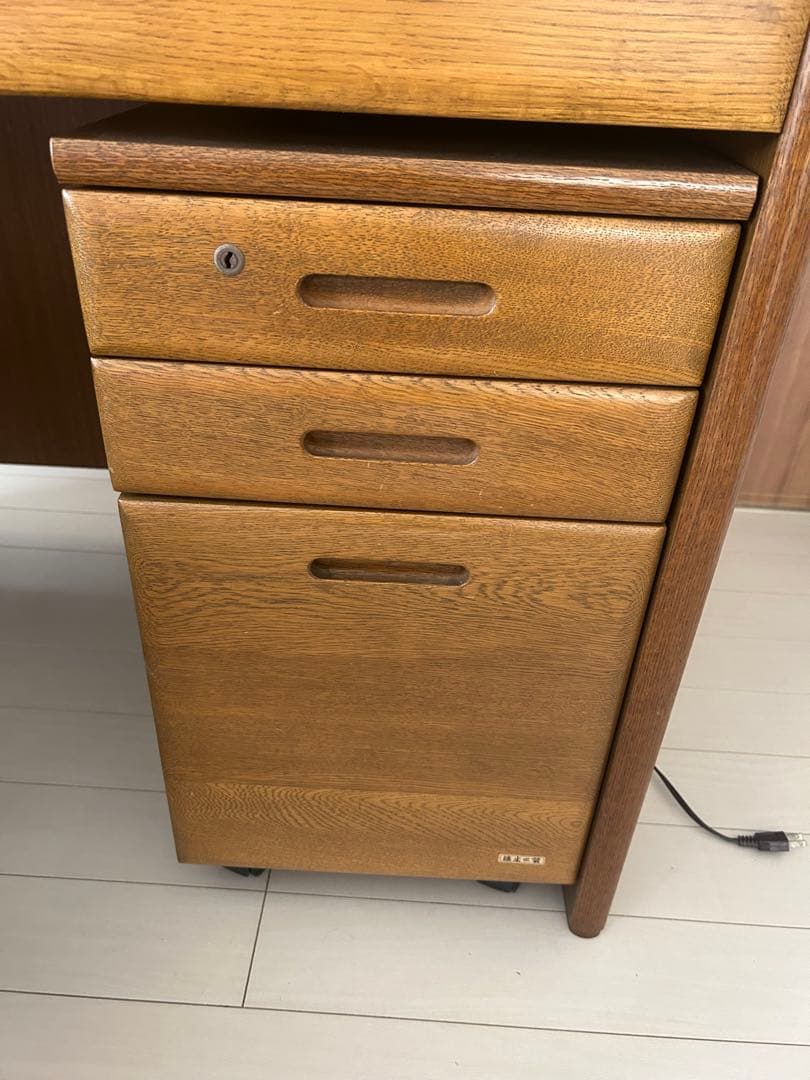 浜本工芸　学習机　本棚付き　袖机　フルセット　USED 皇室御用達　高級