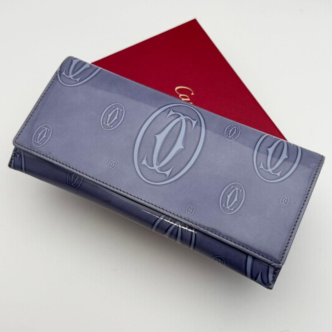 日本限定カラー✨カルティエ ハッピーバースデー 長財布　ライトパープル ブルー