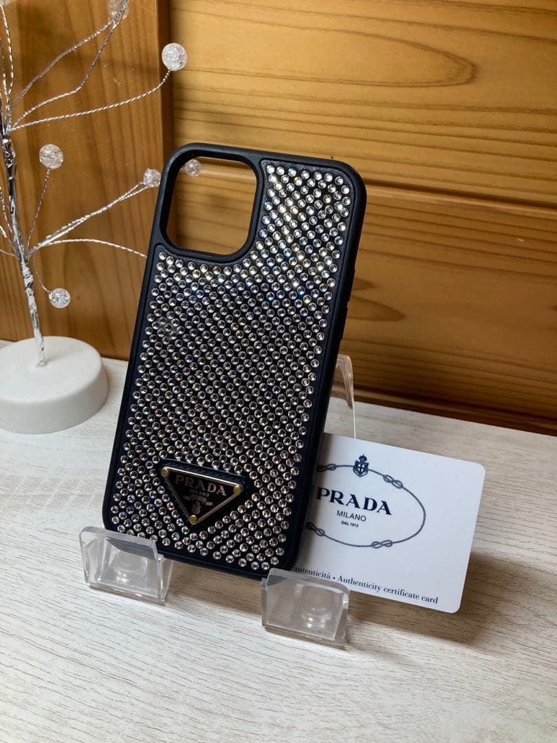 美品❣️PRADA クリスタルトライアング iphone 12 proケース
